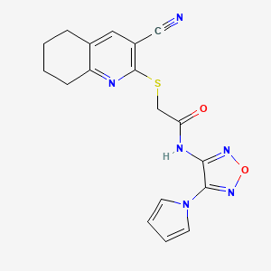 2-[(3-cyano-5,6,7,8-tetrahydroquinolin-2-yl)sulfanyl]-N-[4-(1H-pyrrol-1-yl)-1,2,5-oxadiazol-3-yl]acetamide