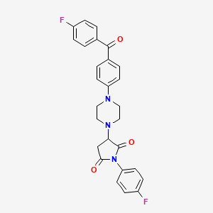 1-(4-Fluorophenyl)-3-(4-{4-[(4-fluorophenyl)carbonyl]phenyl}piperazin-1-yl)pyrrolidine-2,5-dione