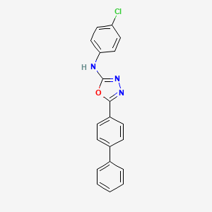 molecular formula C20H14ClN3O B14944806 5-(biphenyl-4-yl)-N-(4-chlorophenyl)-1,3,4-oxadiazol-2-amine 