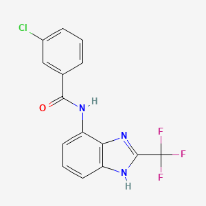 3-chloro-N-[2-(trifluoromethyl)-1H-benzimidazol-7-yl]benzamide