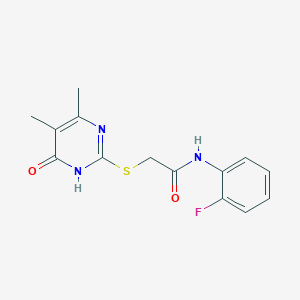 molecular formula C14H14FN3O2S B14944826 2-[(4,5-dimethyl-6-oxo-1,6-dihydropyrimidin-2-yl)sulfanyl]-N-(2-fluorophenyl)acetamide 