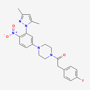 1-{4-[3-(3,5-dimethyl-1H-pyrazol-1-yl)-4-nitrophenyl]piperazin-1-yl}-2-(4-fluorophenyl)ethanone