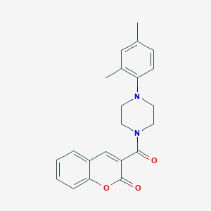 molecular formula C22H22N2O3 B14944866 Chromen-2-one, 3-[4-(2,4-dimethylphenyl)piperazine-1-carbonyl]- 