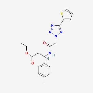 ethyl 3-(4-methylphenyl)-3-({[5-(thiophen-2-yl)-2H-tetrazol-2-yl]acetyl}amino)propanoate