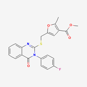 Methyl 5-({[3-(4-fluorophenyl)-4-oxo-3,4-dihydroquinazolin-2-yl]sulfanyl}methyl)-2-methylfuran-3-carboxylate