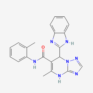 molecular formula C21H19N7O B14944894 7-(1H-benzimidazol-2-yl)-5-methyl-N-(2-methylphenyl)-4,7-dihydro[1,2,4]triazolo[1,5-a]pyrimidine-6-carboxamide 