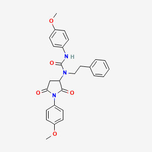 3-(4-Methoxyphenyl)-1-[1-(4-methoxyphenyl)-2,5-dioxopyrrolidin-3-yl]-1-(2-phenylethyl)urea