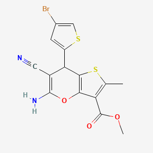 methyl 5-amino-7-(4-bromothiophen-2-yl)-6-cyano-2-methyl-7H-thieno[3,2-b]pyran-3-carboxylate