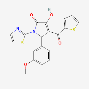 molecular formula C19H14N2O4S2 B14944908 3-hydroxy-5-(3-methoxyphenyl)-1-(1,3-thiazol-2-yl)-4-(thiophen-2-ylcarbonyl)-1,5-dihydro-2H-pyrrol-2-one 