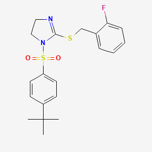 1-[(4-tert-butylphenyl)sulfonyl]-2-[(2-fluorobenzyl)sulfanyl]-4,5-dihydro-1H-imidazole