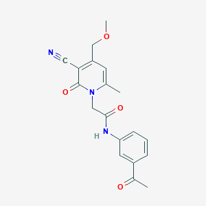 1-Pyridineacetamide, N-(3-acetylphenyl)-3-cyano-1,2-dihydro-4-(methoxymethyl)-6-methyl-2-oxo-