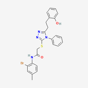 molecular formula C25H23BrN4O2S B14944932 N-(2-bromo-4-methylphenyl)-2-({5-[2-(2-hydroxyphenyl)ethyl]-4-phenyl-4H-1,2,4-triazol-3-yl}sulfanyl)acetamide 