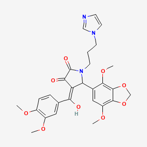 5-(4,7-dimethoxy-1,3-benzodioxol-5-yl)-4-[(3,4-dimethoxyphenyl)carbonyl]-3-hydroxy-1-[3-(1H-imidazol-1-yl)propyl]-1,5-dihydro-2H-pyrrol-2-one