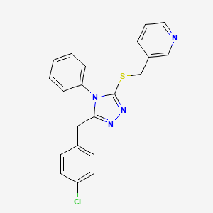 3-({[5-(4-chlorobenzyl)-4-phenyl-4H-1,2,4-triazol-3-yl]sulfanyl}methyl)pyridine