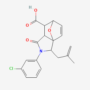 2-(3-Chlorophenyl)-3-(2-methylprop-2-en-1-yl)-1-oxo-1,2,3,6,7,7a-hexahydro-3a,6-epoxyisoindole-7-carboxylic acid