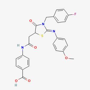 4-[({(2Z)-3-(4-fluorobenzyl)-2-[(4-methoxyphenyl)imino]-4-oxo-1,3-thiazolidin-5-yl}acetyl)amino]benzoic acid