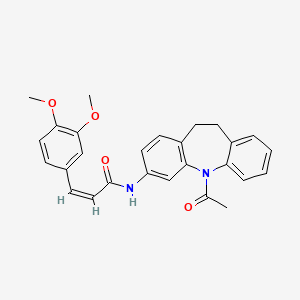 (2Z)-N-(5-Acetyl-10,11-dihydro-5H-dibenzo[B,F]azepin-3-YL)-3-(3,4-dimethoxyphenyl)acrylamide