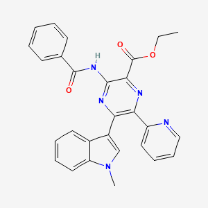 ethyl 5-(1-methyl-1H-indol-3-yl)-3-[(phenylcarbonyl)amino]-6-(pyridin-2-yl)pyrazine-2-carboxylate