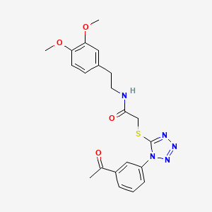 molecular formula C21H23N5O4S B14945001 2-{[1-(3-acetylphenyl)-1H-tetrazol-5-yl]sulfanyl}-N-[2-(3,4-dimethoxyphenyl)ethyl]acetamide 