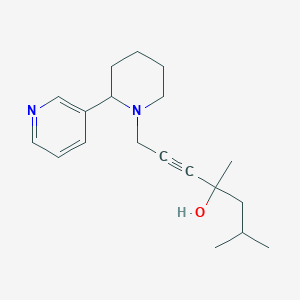 molecular formula C19H28N2O B14945009 4,6-Dimethyl-1-[2-(pyridin-3-yl)piperidin-1-yl]hept-2-yn-4-ol 