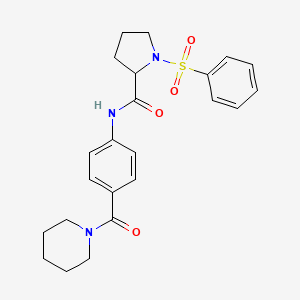 1-(benzenesulfonyl)-N-[4-(piperidine-1-carbonyl)phenyl]pyrrolidine-2-carboxamide