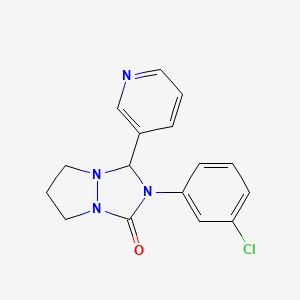 1H,5H-Pyrazolo[1,2-a][1,2,4]triazol-1-one, 2-(3-chlorophenyl)tetrahydro-3-(3-pyridinyl)-