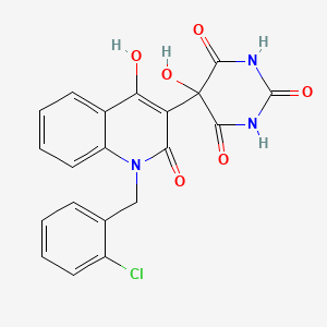 molecular formula C20H14ClN3O6 B14945041 5-[1-(2-chlorobenzyl)-4-hydroxy-2-oxo-1,2-dihydroquinolin-3-yl]-5-hydroxypyrimidine-2,4,6(1H,3H,5H)-trione 