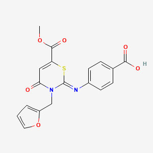 4-{[(2Z)-3-(furan-2-ylmethyl)-6-(methoxycarbonyl)-4-oxo-3,4-dihydro-2H-1,3-thiazin-2-ylidene]amino}benzoic acid