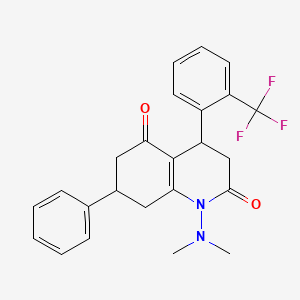 1-(dimethylamino)-7-phenyl-4-[2-(trifluoromethyl)phenyl]-4,6,7,8-tetrahydroquinoline-2,5(1H,3H)-dione