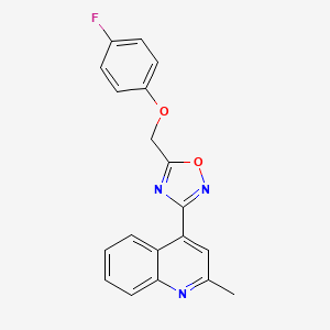 molecular formula C19H14FN3O2 B14945085 4-{5-[(4-Fluorophenoxy)methyl]-1,2,4-oxadiazol-3-yl}-2-methylquinoline 