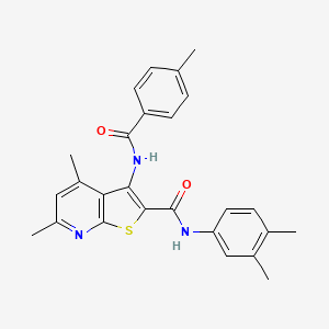 N-(3,4-dimethylphenyl)-4,6-dimethyl-3-[(4-methylbenzoyl)amino]thieno[2,3-b]pyridine-2-carboxamide