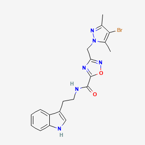 3-[(4-bromo-3,5-dimethyl-1H-pyrazol-1-yl)methyl]-N-[2-(1H-indol-3-yl)ethyl]-1,2,4-oxadiazole-5-carboxamide