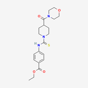 molecular formula C20H27N3O4S B14945118 Ethyl 4-({[4-(morpholin-4-ylcarbonyl)piperidin-1-yl]carbonothioyl}amino)benzoate 