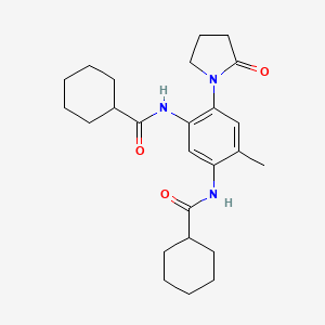 N,N'-[4-methyl-6-(2-oxopyrrolidin-1-yl)benzene-1,3-diyl]dicyclohexanecarboxamide