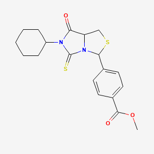 molecular formula C19H22N2O3S2 B14945165 methyl 4-(6-cyclohexyl-7-oxo-5-thioxotetrahydro-1H-imidazo[1,5-c][1,3]thiazol-3-yl)benzoate 