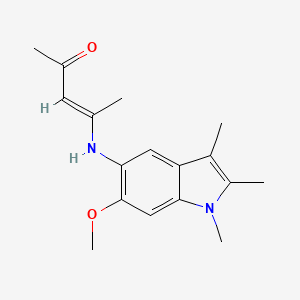 (3E)-4-[(6-methoxy-1,2,3-trimethyl-1H-indol-5-yl)amino]pent-3-en-2-one