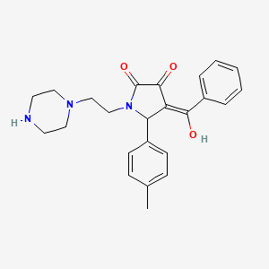 molecular formula C24H27N3O3 B14945171 3-hydroxy-5-(4-methylphenyl)-4-(phenylcarbonyl)-1-[2-(piperazin-1-yl)ethyl]-1,5-dihydro-2H-pyrrol-2-one 