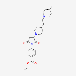 Ethyl 4-(3-{4-[2-(4-methylpiperidin-1-yl)ethyl]piperidin-1-yl}-2,5-dioxopyrrolidin-1-yl)benzoate