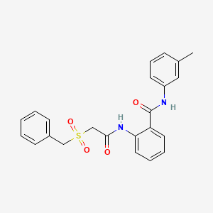 molecular formula C23H22N2O4S B14945185 2-{[(benzylsulfonyl)acetyl]amino}-N-(3-methylphenyl)benzamide 