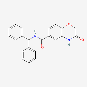 N-(diphenylmethyl)-3-oxo-3,4-dihydro-2H-1,4-benzoxazine-6-carboxamide