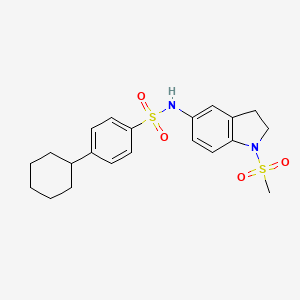 molecular formula C21H26N2O4S2 B14945215 4-cyclohexyl-N-[1-(methylsulfonyl)-2,3-dihydro-1H-indol-5-yl]benzenesulfonamide 