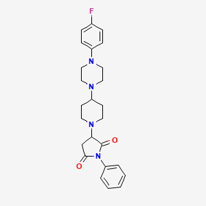 molecular formula C25H29FN4O2 B14945341 3-{4-[4-(4-Fluorophenyl)piperazin-1-yl]piperidin-1-yl}-1-phenylpyrrolidine-2,5-dione 