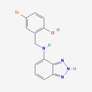 molecular formula C13H11BrN4O B14945359 Phenol, 2-[(1H-benzotriazol-4-ylamino)methyl]-4-bromo- 