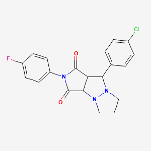 9-(4-chlorophenyl)-2-(4-fluorophenyl)tetrahydro-5H-pyrazolo[1,2-a]pyrrolo[3,4-c]pyrazole-1,3(2H,3aH)-dione