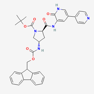 molecular formula C35H35N5O6 B14945383 Tert-butyl (2R,4S)-4-{[(9H-fluoren-9-ylmethoxy)carbonyl]amino}-2-({[2-oxo-5-(4-pyridyl)-1,2-dihydro-3-pyridinyl]amino}carbonyl)tetrahydro-1H-pyrrole-1-carboxylate 