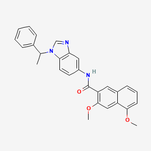 3,5-dimethoxy-N-[1-(1-phenylethyl)-1H-benzimidazol-5-yl]naphthalene-2-carboxamide