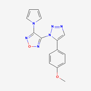 molecular formula C15H12N6O2 B14945397 3-[5-(4-methoxyphenyl)-1H-1,2,3-triazol-1-yl]-4-(1H-pyrrol-1-yl)-1,2,5-oxadiazole 