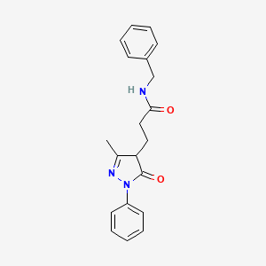 molecular formula C20H21N3O2 B14945404 N-benzyl-3-(3-methyl-5-oxo-1-phenyl-4,5-dihydro-1H-pyrazol-4-yl)propanamide 