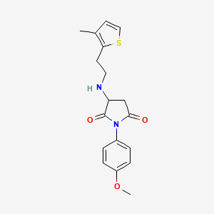 1-(4-Methoxyphenyl)-3-{[2-(3-methylthiophen-2-yl)ethyl]amino}pyrrolidine-2,5-dione