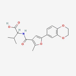 molecular formula C19H21NO6 B14945433 N-{[5-(2,3-dihydro-1,4-benzodioxin-6-yl)-2-methylfuran-3-yl]carbonyl}valine 